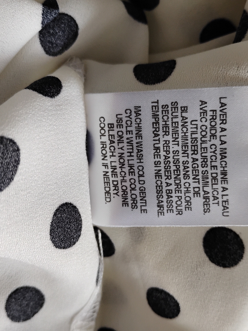 Penningtons Women White/ Black Split Neck Apricot Polka Dot 3/4 Sleeve Tunic Top - Picture 6 of 7